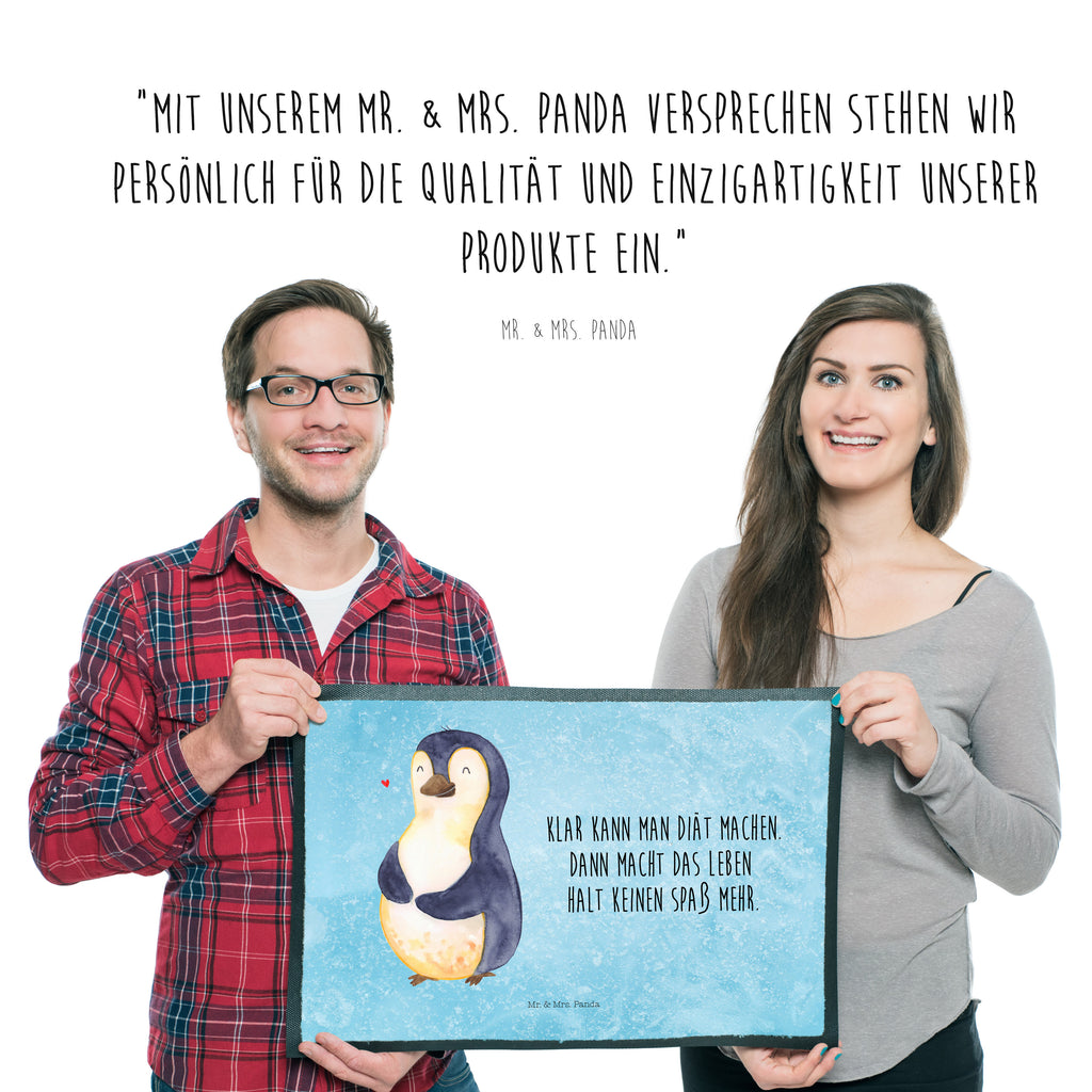 Fußmatte Pinguin Diät Türvorleger, Schmutzmatte, Fußabtreter, Matte, Schmutzfänger, Fußabstreifer, Schmutzfangmatte, Türmatte, Motivfußmatte, Haustürmatte, Vorleger, Pinguin, Pinguine, Diät, Abnehmen, Abspecken, Gewicht, Motivation, Selbstliebe, Körperliebe, Selbstrespekt