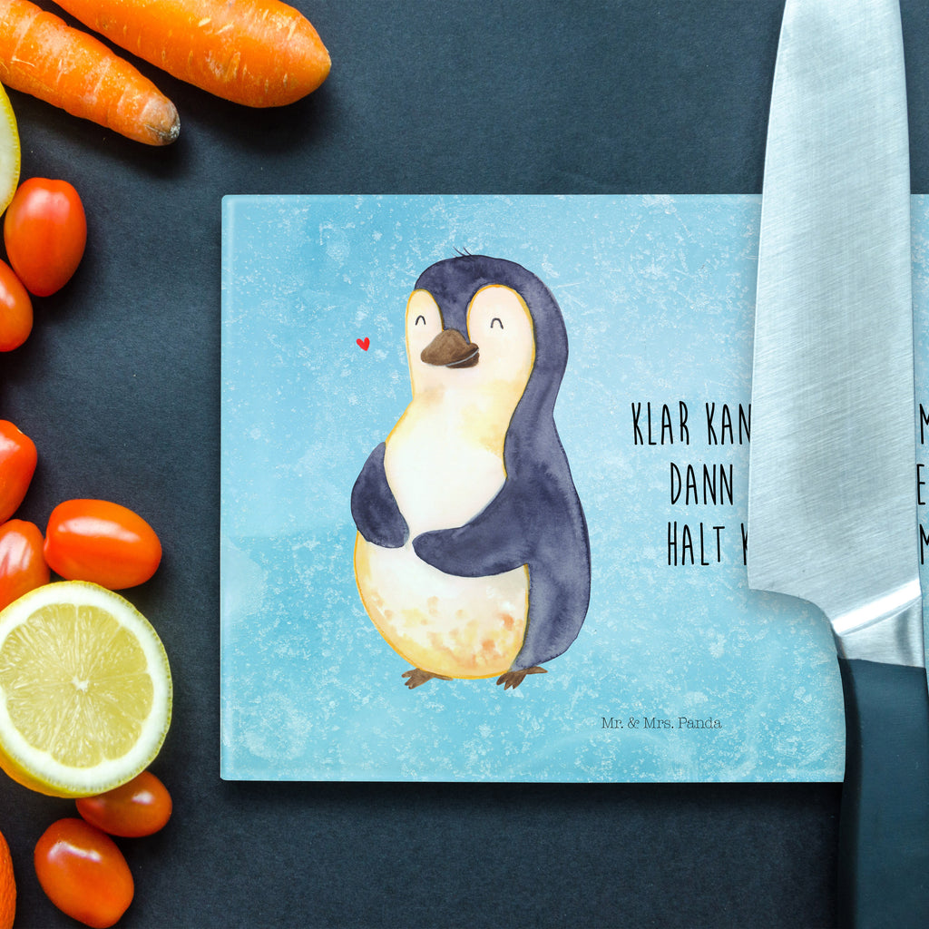 Medium Glas Schneidbrett Pinguin Diät Glasschneidebrett, Schneidebrett, Pinguin, Pinguine, Diät, Abnehmen, Abspecken, Gewicht, Motivation, Selbstliebe, Körperliebe, Selbstrespekt