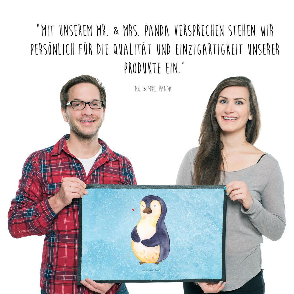 Fußmatte Pinguin Diät Türvorleger, Schmutzmatte, Fußabtreter, Matte, Schmutzfänger, Fußabstreifer, Schmutzfangmatte, Türmatte, Motivfußmatte, Haustürmatte, Vorleger, Pinguin, Pinguine, Diät, Abnehmen, Abspecken, Gewicht, Motivation, Selbstliebe, Körperliebe, Selbstrespekt