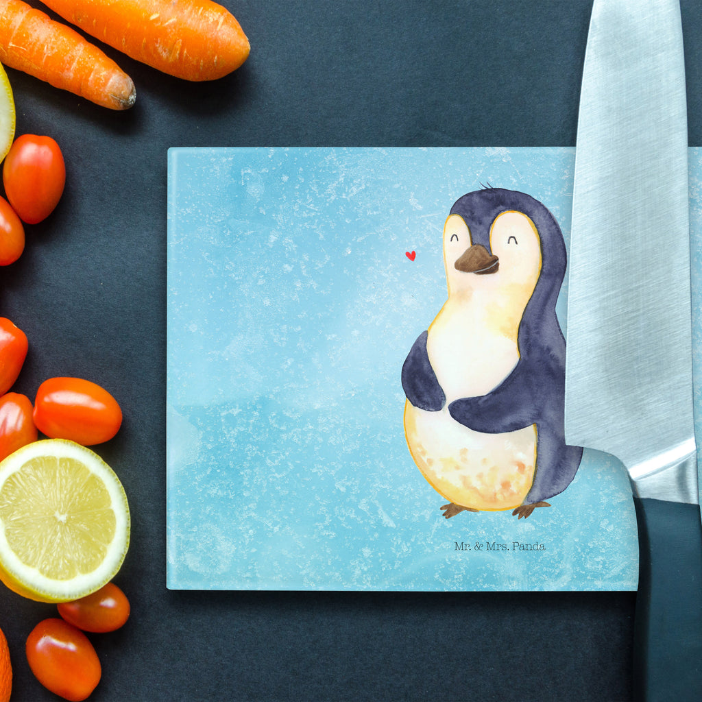 Medium Glas Schneidbrett Pinguin Diät Glasschneidebrett, Schneidebrett, Pinguin, Pinguine, Diät, Abnehmen, Abspecken, Gewicht, Motivation, Selbstliebe, Körperliebe, Selbstrespekt