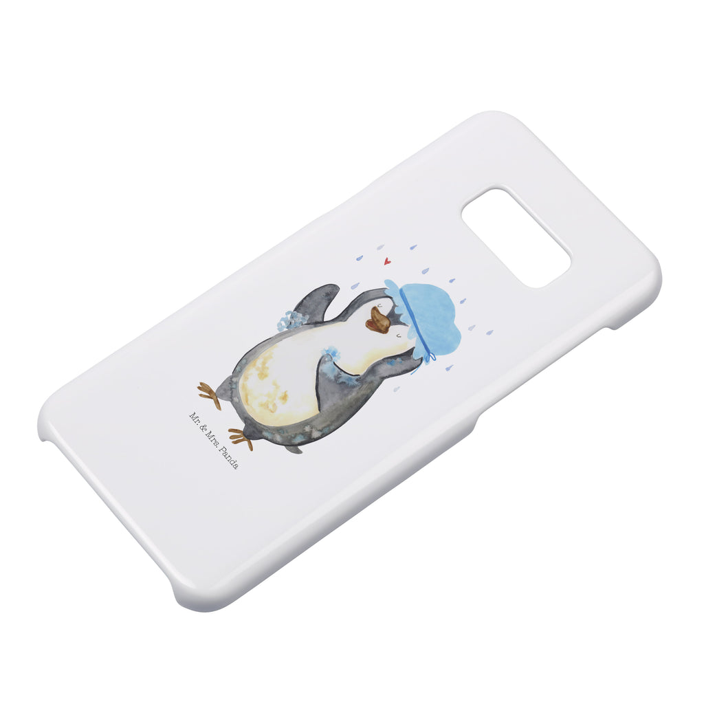 Samsung Galaxy S8 plus Handyhülle  Pinguin duscht Handyhülle, Handycover, Cover, Handy, Hülle, Samsung Galaxy S8 plus, Pinguin, Pinguine, Dusche, duschen, Lebensmotto, Motivation, Neustart, Neuanfang, glücklich sein