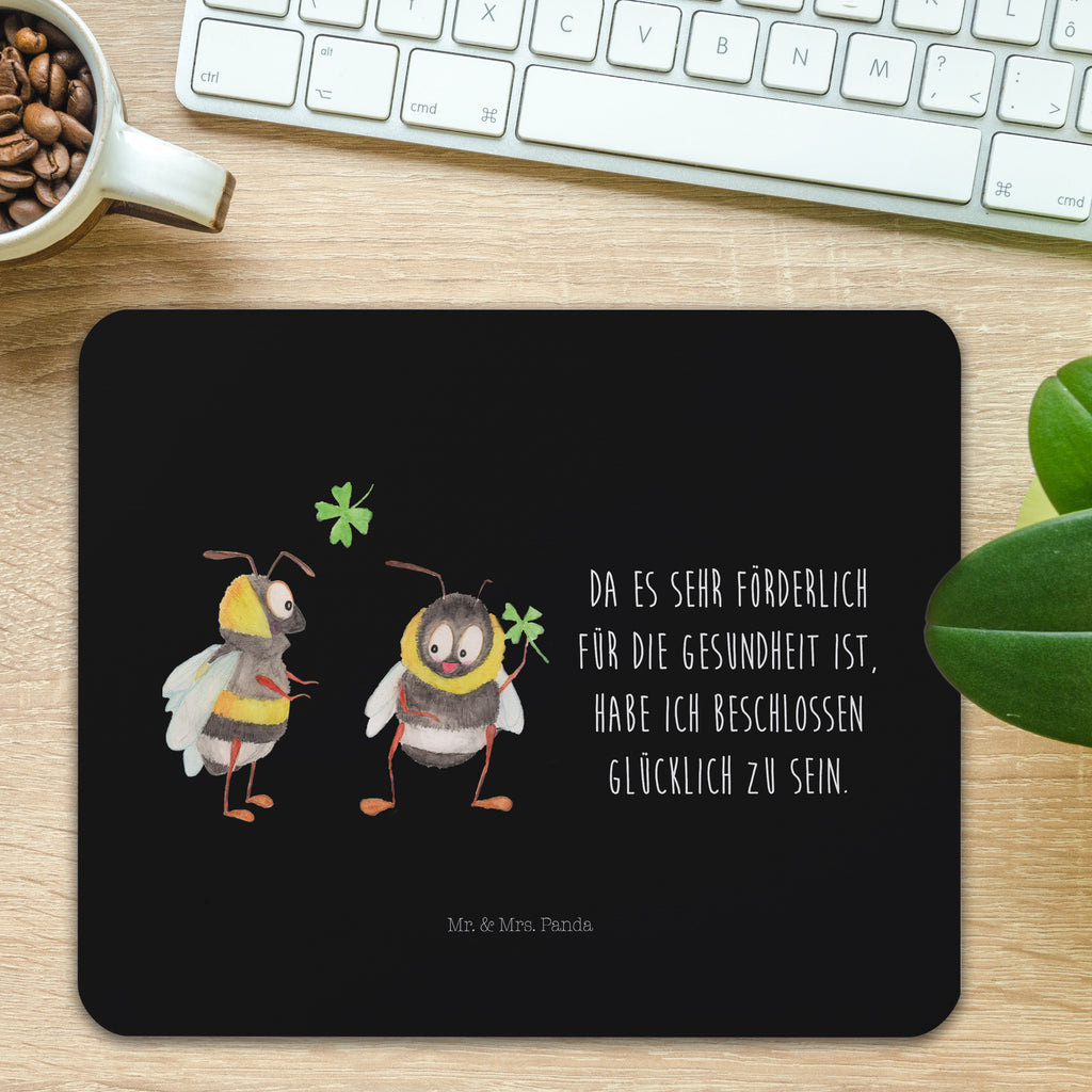 Mauspad Hummeln mit Kleeblatt Mousepad, Computer zubehör, Büroausstattung, PC Zubehör, Arbeitszimmer, Mauspad, Einzigartiges Mauspad, Designer Mauspad, Tiermotive, Gute Laune, lustige Sprüche, Tiere, Hummel, Biene, Spruch positiv, Biene Deko, Spruch schön, glücklich sein, glücklich werden, Spruch fröhlich