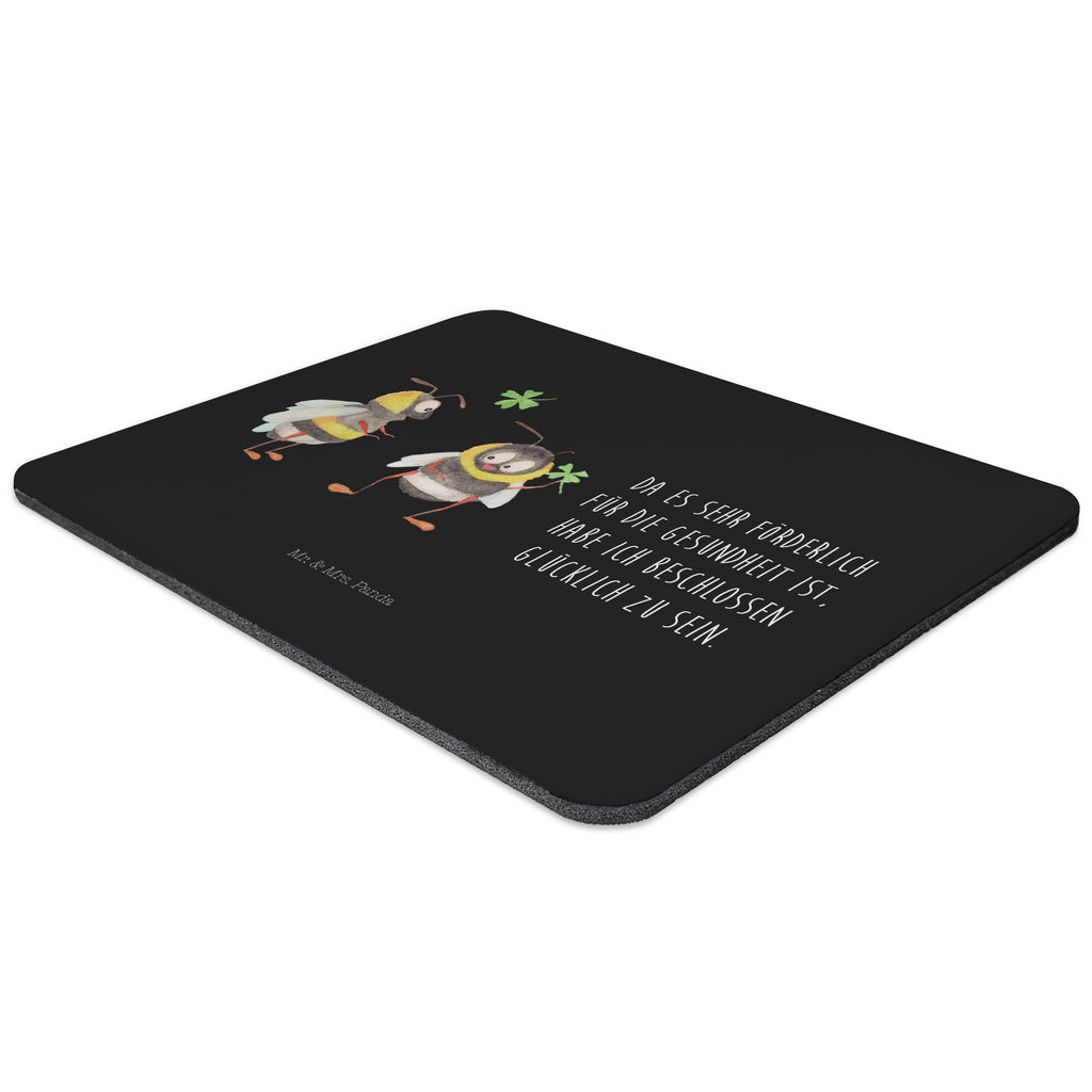 Mauspad Hummeln mit Kleeblatt Mousepad, Computer zubehör, Büroausstattung, PC Zubehör, Arbeitszimmer, Mauspad, Einzigartiges Mauspad, Designer Mauspad, Tiermotive, Gute Laune, lustige Sprüche, Tiere, Hummel, Biene, Spruch positiv, Biene Deko, Spruch schön, glücklich sein, glücklich werden, Spruch fröhlich