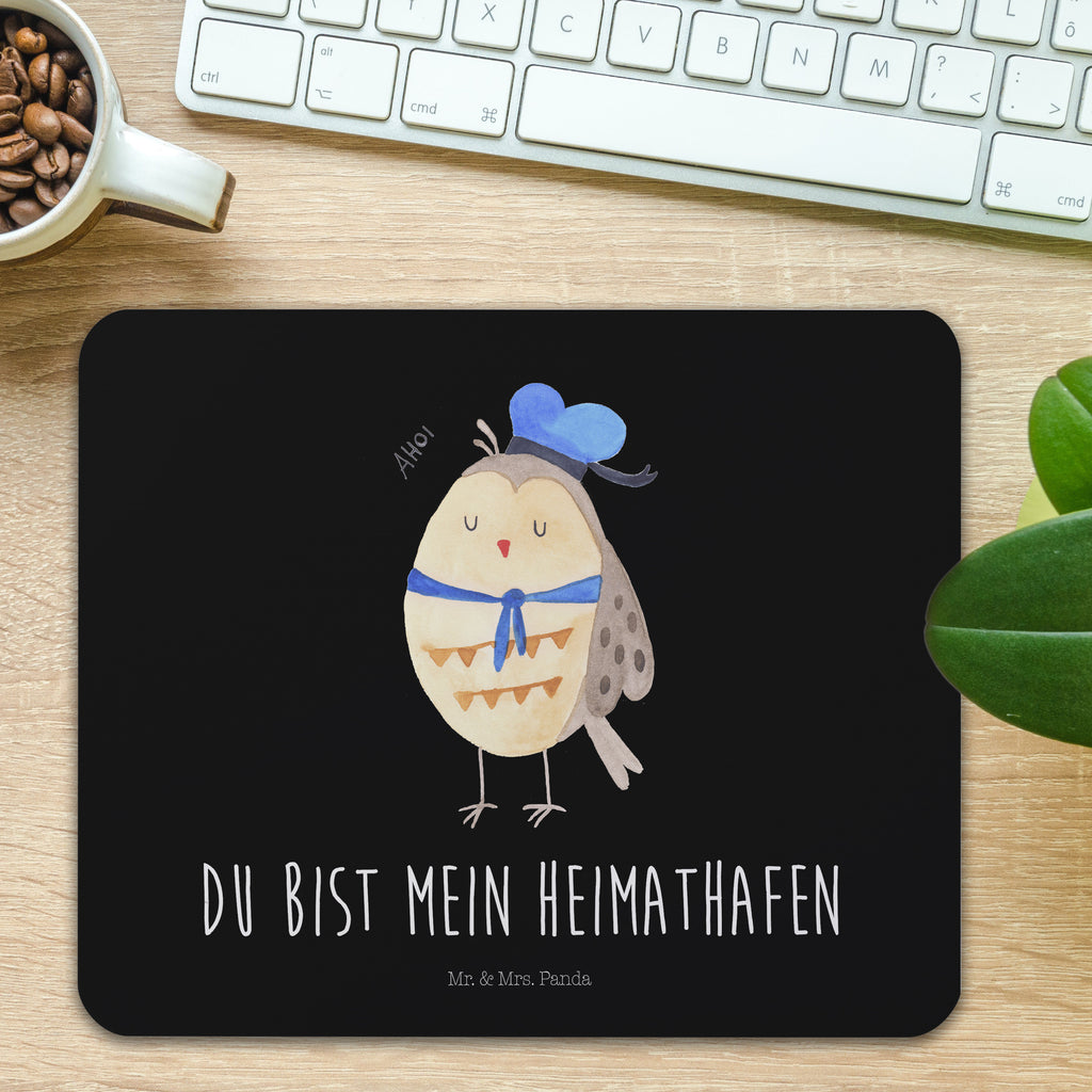 Mauspad Eule Matrosen Mousepad, Computer zubehör, Büroausstattung, PC Zubehör, Arbeitszimmer, Mauspad, Einzigartiges Mauspad, Designer Mauspad, Eule, Eule Spruch, Eule Deko, Owl, Wortspiel lustig, Matrose, Freundin, Ehe, Seefahrer, Heimathafen, Hochzeitstag Geschenk