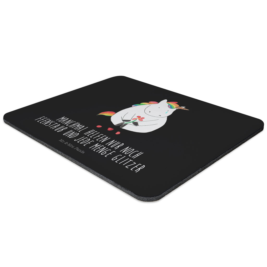 Mauspad Einhorn Traurig Mousepad, Computer zubehör, Büroausstattung, PC Zubehör, Arbeitszimmer, Mauspad, Einzigartiges Mauspad, Designer Mauspad, Einhorn, Einhörner, Einhorn Deko, Pegasus, Unicorn, Glitzer, Trösten. Freundschaft, Freunde, Liebe, Trauer, Grußkarte, Blume