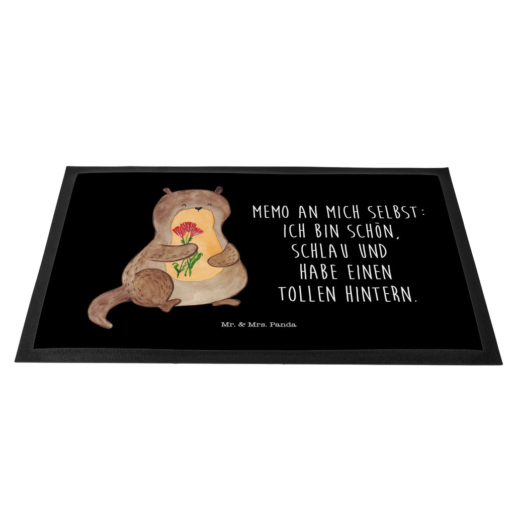 Fußmatte Otter Blumenstrauß Otter Seeotter See Otter Türvorleger, Schmutzmatte, Fußabtreter, Matte, Schmutzfänger, Fußabstreifer, Schmutzfangmatte, Türmatte, Motivfußmatte,  Haustürmatte, Vorleger  Otter,  Fischotter,  Seeotter