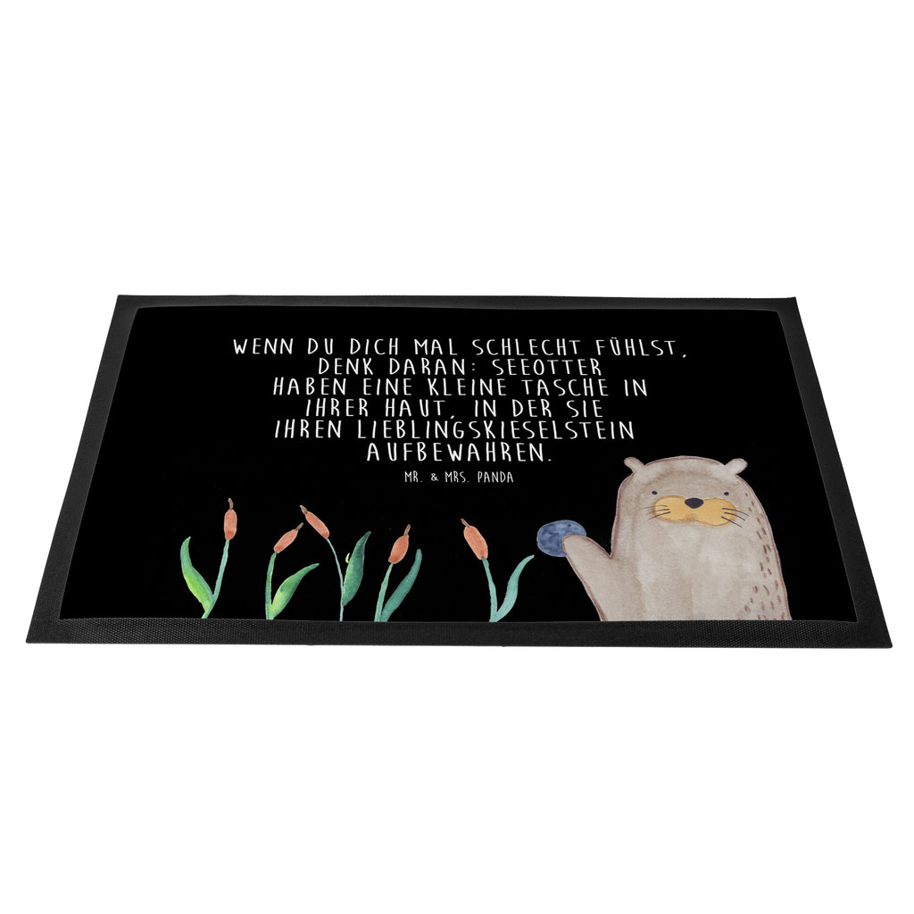 Fußmatte Otter mit Stein Otter Seeotter See Otter Türvorleger, Schmutzmatte, Fußabtreter, Matte, Schmutzfänger, Fußabstreifer, Schmutzfangmatte, Türmatte, Motivfußmatte,  Haustürmatte, Vorleger  Otter,  Fischotter,  Seeotter