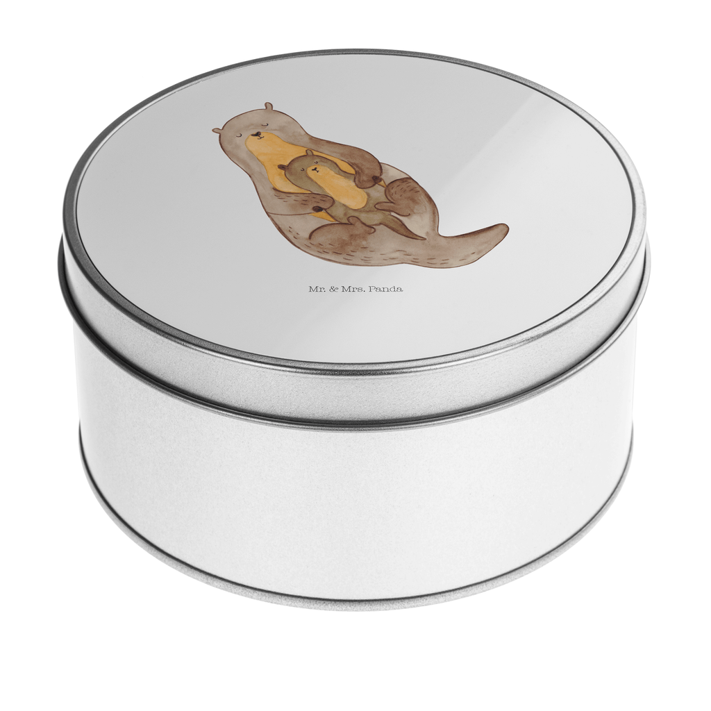 Blechdose rund Otter mit Kind Metalldose, Keksdose, Dose, Vorratsdose, Geschenkbox, Otter, Fischotter, Seeotter, Otter Seeotter See Otter