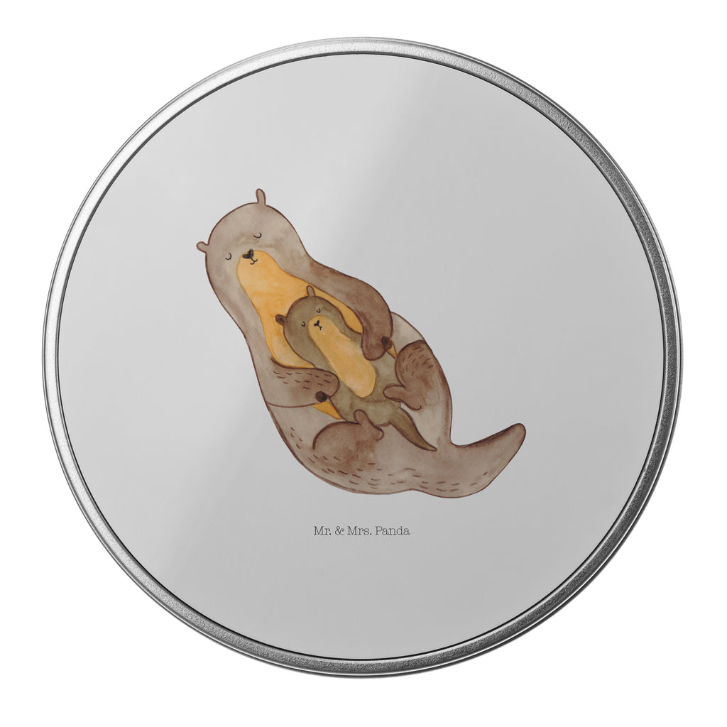 Blechdose rund Otter mit Kind Metalldose, Keksdose, Dose, Vorratsdose, Geschenkbox, Otter, Fischotter, Seeotter, Otter Seeotter See Otter