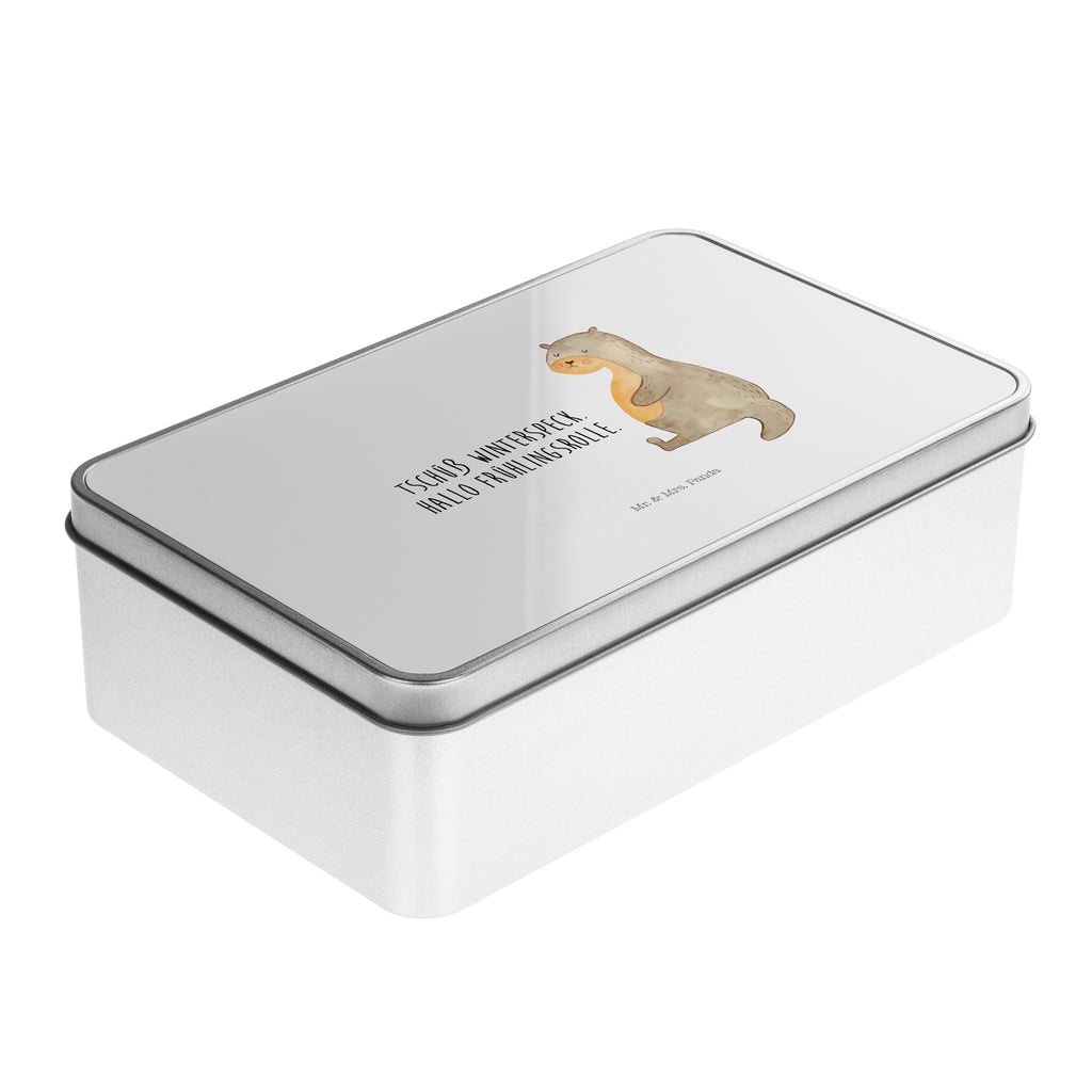 Metalldose rechteckig Otter Bauch Blechdose, Metalldose, Blechbox, Container, Keksdose, Vorratsdose, Vorratsbox, Döschen, Versperbox, Vesperdose, Aufbewahrungsdose, Aufbewahrungsbox, Aluminiumdose, Dose, Otter, Fischotter, Seeotter, Otter Seeotter See Otter