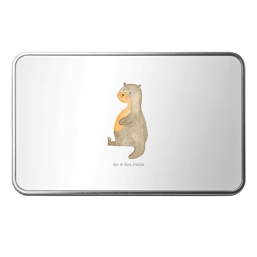 Metalldose rechteckig Otter Bauch Blechdose, Metalldose, Blechbox, Container, Keksdose, Vorratsdose, Vorratsbox, Döschen, Versperbox, Vesperdose, Aufbewahrungsdose, Aufbewahrungsbox, Aluminiumdose, Dose, Otter, Fischotter, Seeotter, Otter Seeotter See Otter