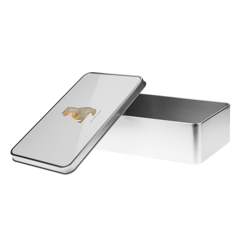 Metalldose rechteckig Otter Bauch Blechdose, Metalldose, Blechbox, Container, Keksdose, Vorratsdose, Vorratsbox, Döschen, Versperbox, Vesperdose, Aufbewahrungsdose, Aufbewahrungsbox, Aluminiumdose, Dose, Otter, Fischotter, Seeotter, Otter Seeotter See Otter