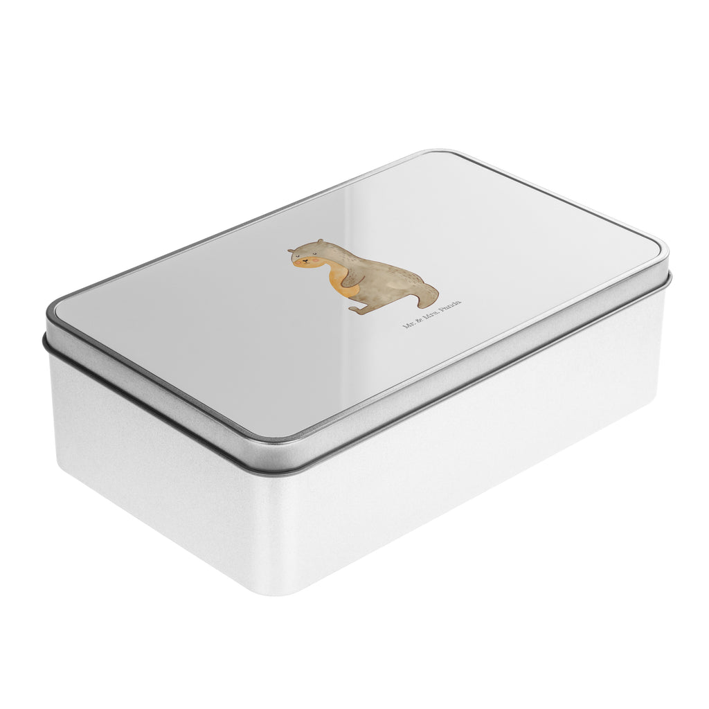 Metalldose rechteckig Otter Bauch Blechdose, Metalldose, Blechbox, Container, Keksdose, Vorratsdose, Vorratsbox, Döschen, Versperbox, Vesperdose, Aufbewahrungsdose, Aufbewahrungsbox, Aluminiumdose, Dose, Otter, Fischotter, Seeotter, Otter Seeotter See Otter