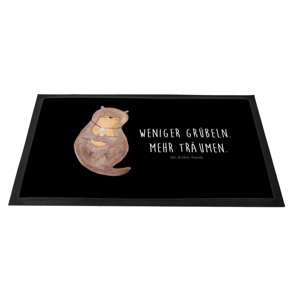 Fußmatte Otter mit Muschelmedaillon Otter, Otterliebe, Seeotter, grübeln, träumen, Motivation, Tagträumen, Büro	 Türvorleger, Schmutzmatte, Fußabtreter, Matte, Schmutzfänger, Fußabstreifer, Schmutzfangmatte, Türmatte, Motivfußmatte,  Haustürmatte, Vorleger  Otter,  Fischotter,  Seeotter