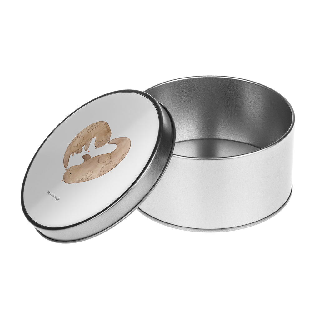 Blechdose rund Otter Herz Metalldose, Keksdose, Dose, Vorratsdose, Geschenkbox, Otter, Fischotter, Seeotter, Liebe, Herz, Liebesbeweis, Liebesgeschenk, Bessere Hälfte, Love you, Jahrestag, Hochzeitstag, Verlobung, gemeinsames Leben