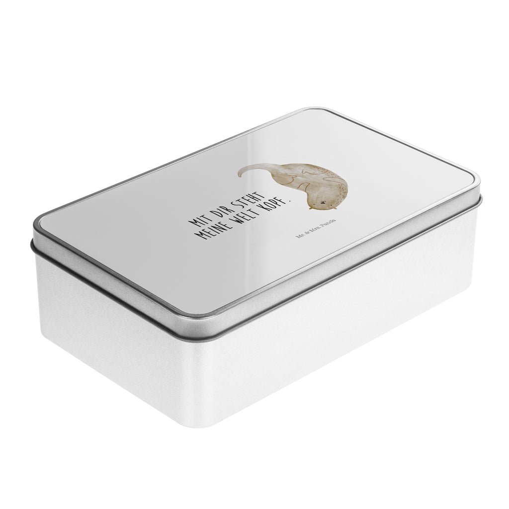 Metalldose rechteckig Otter kopfüber Blechdose, Metalldose, Blechbox, Container, Keksdose, Vorratsdose, Vorratsbox, Döschen, Versperbox, Vesperdose, Aufbewahrungsdose, Aufbewahrungsbox, Aluminiumdose, Dose, Otter, Fischotter, Seeotter, Otter Seeotter See Otter