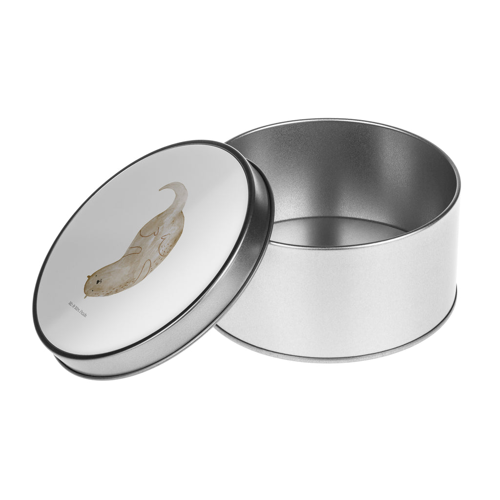 Blechdose rund Otter kopfüber Metalldose, Keksdose, Dose, Vorratsdose, Geschenkbox, Otter, Fischotter, Seeotter, Otter Seeotter See Otter