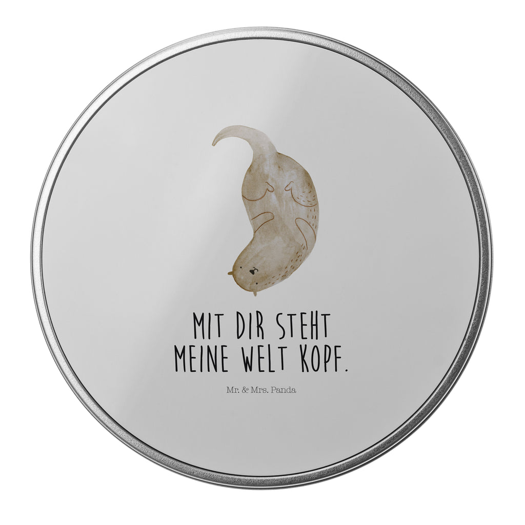 Blechdose rund Otter kopfüber Metalldose, Keksdose, Dose, Vorratsdose, Geschenkbox, Otter, Fischotter, Seeotter, Otter Seeotter See Otter