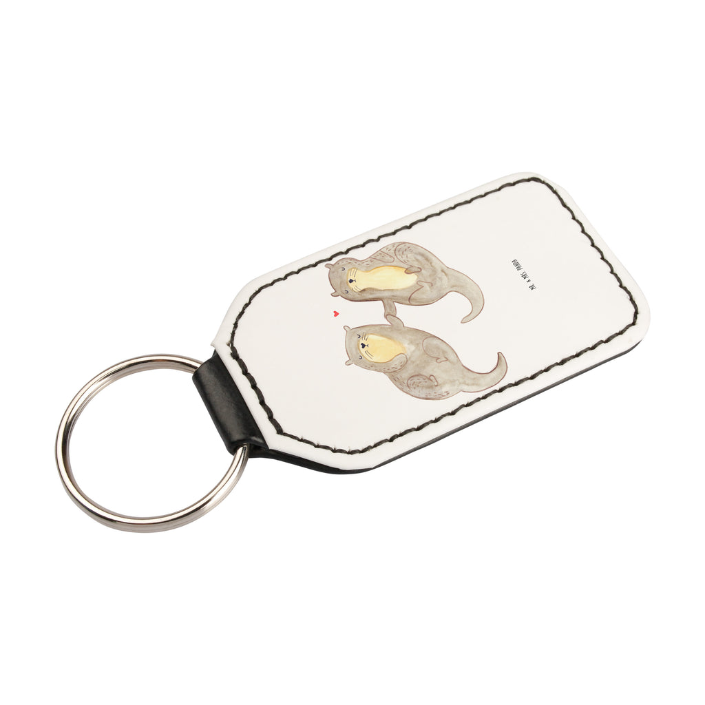 Rechteckig Schlüsselanhänger Otter händchenhaltend Schlüsselanhänger, Anhänger, Taschenanhänger, Glücksbringer, Schutzengel, Otter, Fischotter, Seeotter, Otter Seeotter See Otter