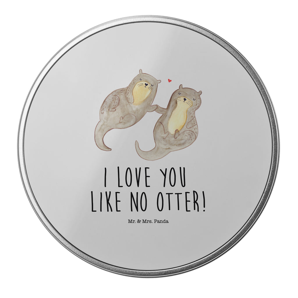Blechdose rund Otter händchenhaltend Metalldose, Keksdose, Dose, Vorratsdose, Geschenkbox, Otter, Fischotter, Seeotter, Otter Seeotter See Otter