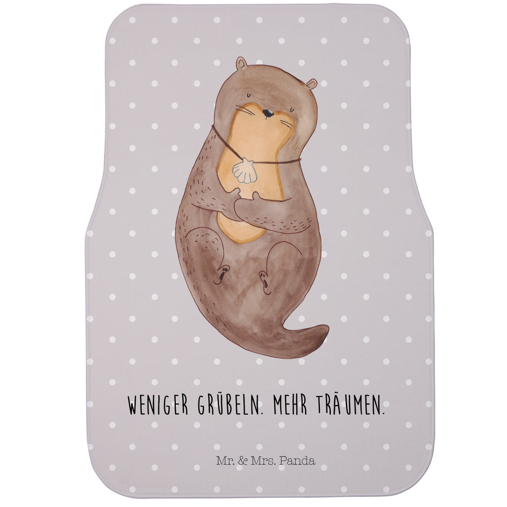 Fahrer Autofußmatte Otter mit Muschelmedaillon Autofußmatten, Fußmatte Auto, Fahrer, Schmutzmatte Auto, Otter, Fischotter, Seeotter, Otterliebe, grübeln, träumen, Motivation, Tagträumen, Büro