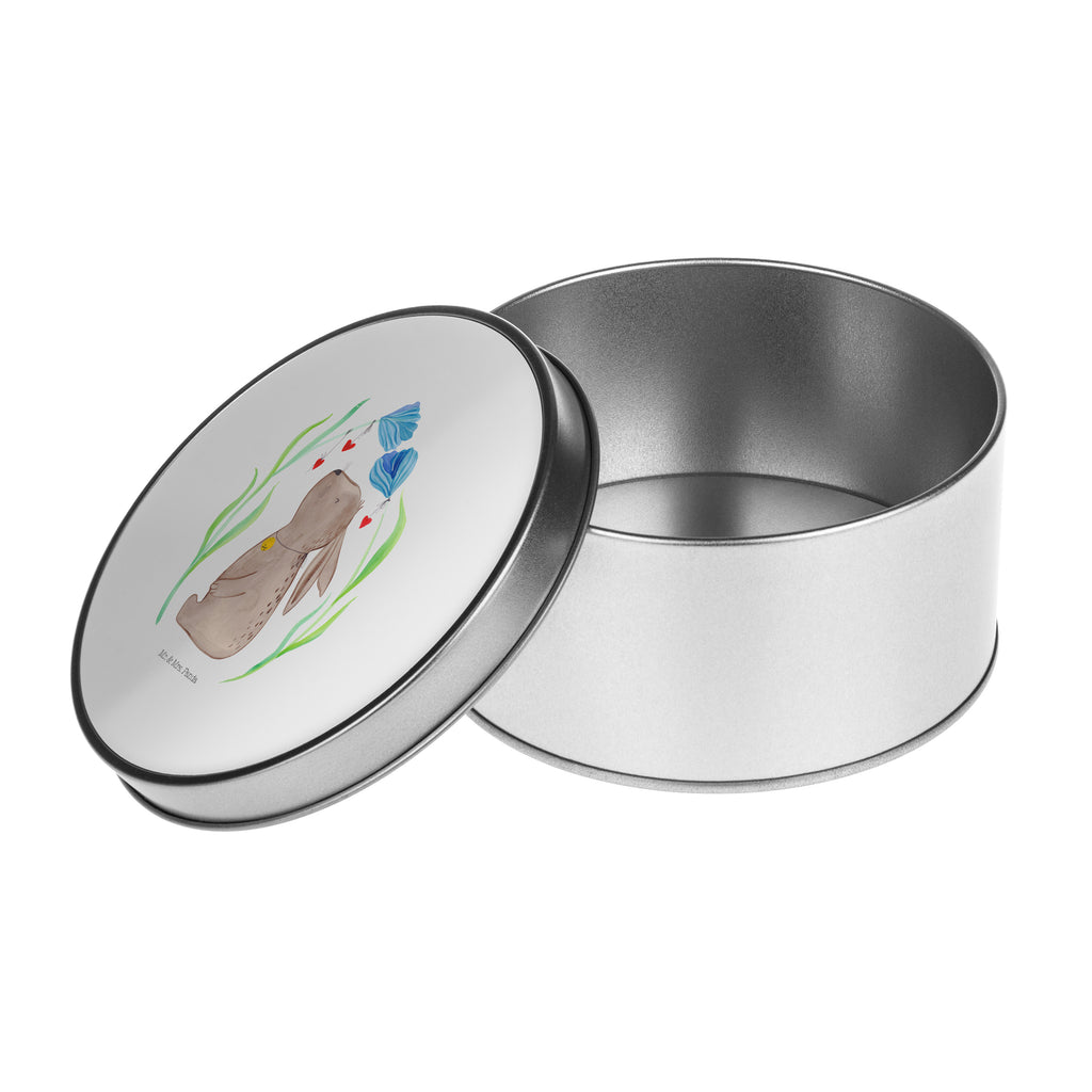 Blechdose rund Hase Blume Metalldose, Keksdose, Dose, Vorratsdose, Geschenkbox, Ostern, Osterhase, Ostergeschenke, Osternest, Osterdeko, Geschenk zu Ostern, Hase, Kaninchen, Kind, Taufe, Taufgeschenk, Geburt, Schwangerschaft, erstes Kind, Kindergeburtstag, Geburtstag, Hoffnung, Träume