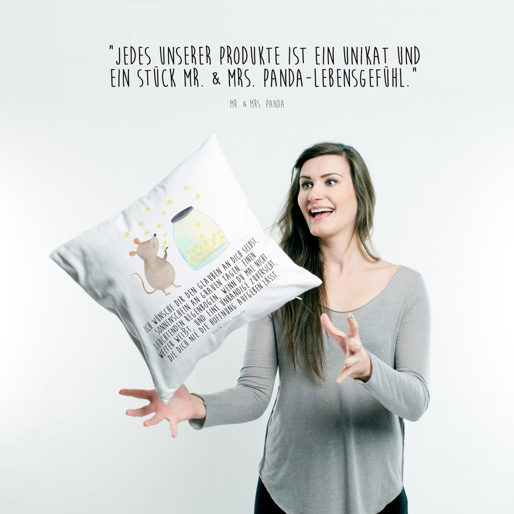 40x40 Kissen Maus Sterne Kissenhülle, Kopfkissen, Sofakissen, Dekokissen, Motivkissen, Tiermotive, Gute Laune, lustige Sprüche, Tiere, Maus, Sterne, Wunsch, Kind, Taufe, Taufgeschenk, Geburt, Schwangerschaft, erstes Kind, Kindergeburtstag, Geburtstag, Hoffnung, Träume