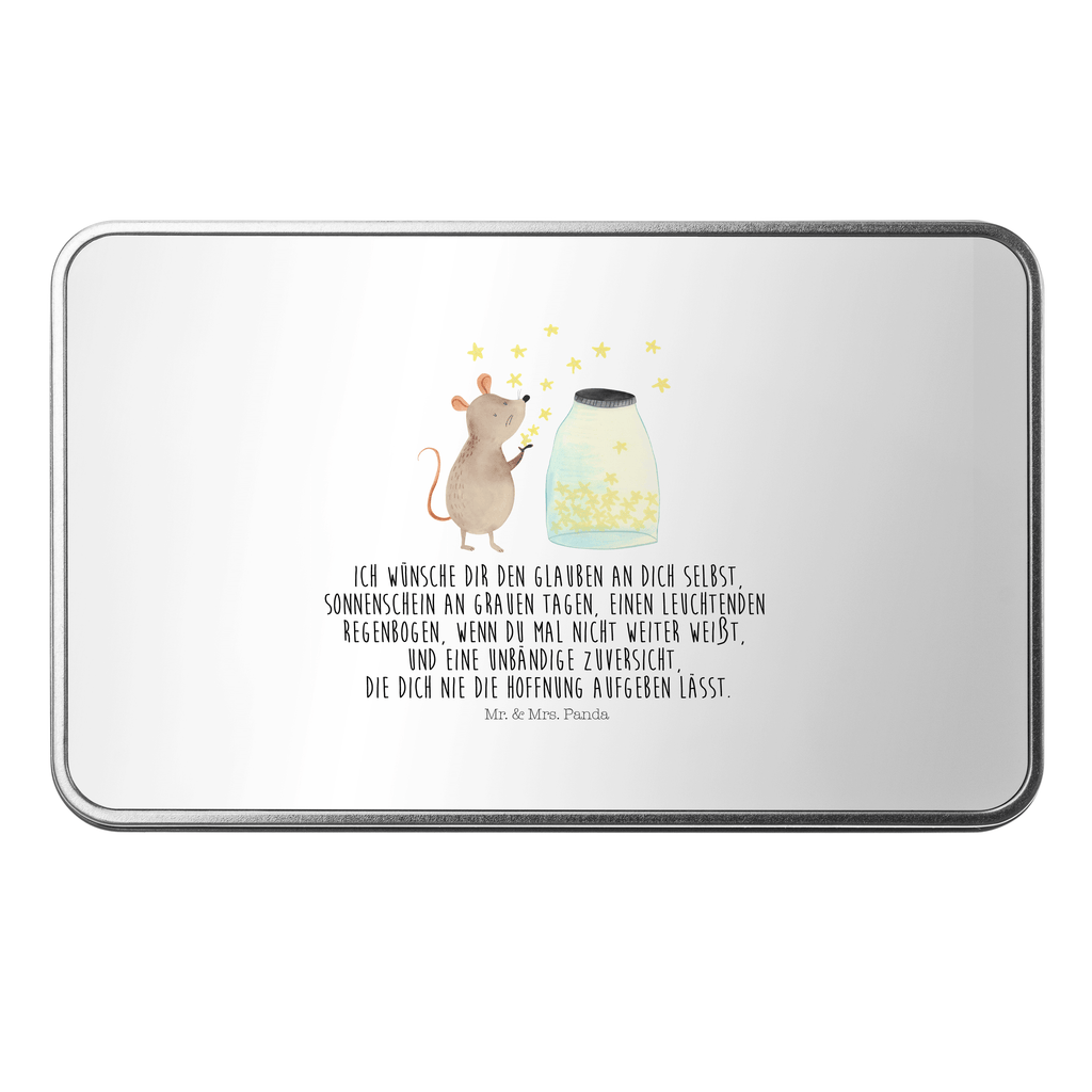 Metalldose rechteckig Maus Sterne Blechdose, Metalldose, Blechbox, Container, Keksdose, Vorratsdose, Vorratsbox, Döschen, Versperbox, Vesperdose, Aufbewahrungsdose, Aufbewahrungsbox, Aluminiumdose, Dose, Tiermotive, Gute Laune, lustige Sprüche, Tiere, Maus, Sterne, Wunsch, Kind, Taufe, Taufgeschenk, Geburt, Schwangerschaft, erstes Kind, Kindergeburtstag, Geburtstag, Hoffnung, Träume
