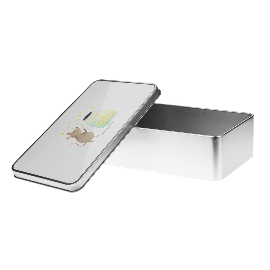 Metalldose rechteckig Maus Sterne Blechdose, Metalldose, Blechbox, Container, Keksdose, Vorratsdose, Vorratsbox, Döschen, Versperbox, Vesperdose, Aufbewahrungsdose, Aufbewahrungsbox, Aluminiumdose, Dose, Tiermotive, Gute Laune, lustige Sprüche, Tiere, Maus, Sterne, Wunsch, Kind, Taufe, Taufgeschenk, Geburt, Schwangerschaft, erstes Kind, Kindergeburtstag, Geburtstag, Hoffnung, Träume