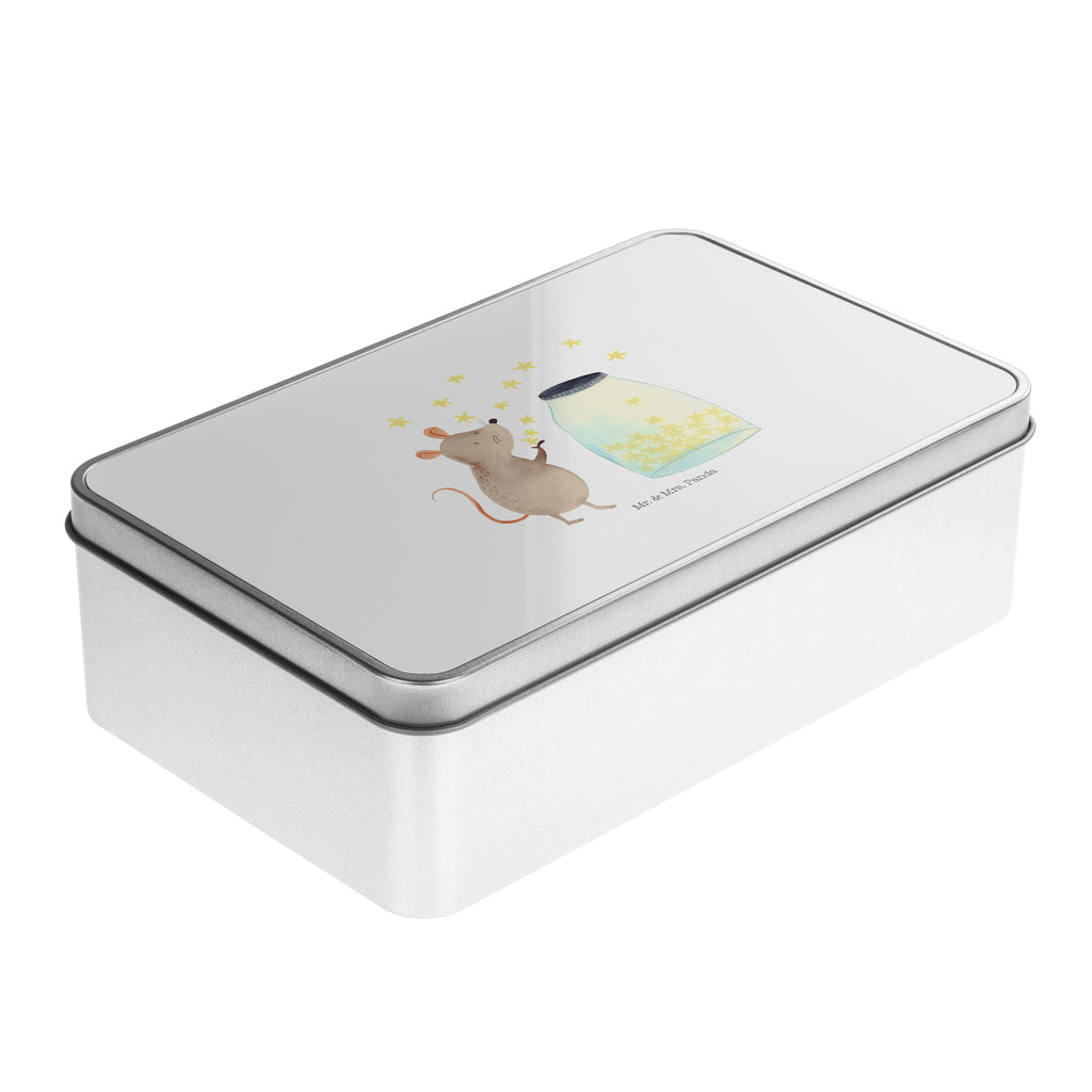Metalldose rechteckig Maus Sterne Blechdose, Metalldose, Blechbox, Container, Keksdose, Vorratsdose, Vorratsbox, Döschen, Versperbox, Vesperdose, Aufbewahrungsdose, Aufbewahrungsbox, Aluminiumdose, Dose, Tiermotive, Gute Laune, lustige Sprüche, Tiere, Maus, Sterne, Wunsch, Kind, Taufe, Taufgeschenk, Geburt, Schwangerschaft, erstes Kind, Kindergeburtstag, Geburtstag, Hoffnung, Träume