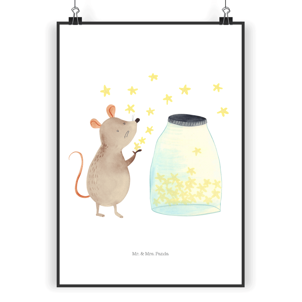 Poster Maus Sterne Poster, Wandposter, Bild, Wanddeko, Küchenposter, Kinderposter, Wanddeko Bild, Raumdekoration, Wanddekoration, Handgemaltes Poster, Mr. & Mrs. Panda Poster, Designposter, Kunstdruck, Posterdruck, Tiermotive, Gute Laune, lustige Sprüche, Tiere, Maus, Sterne, Wunsch, Kind, Taufe, Taufgeschenk, Geburt, Schwangerschaft, erstes Kind, Kindergeburtstag, Geburtstag, Hoffnung, Träume