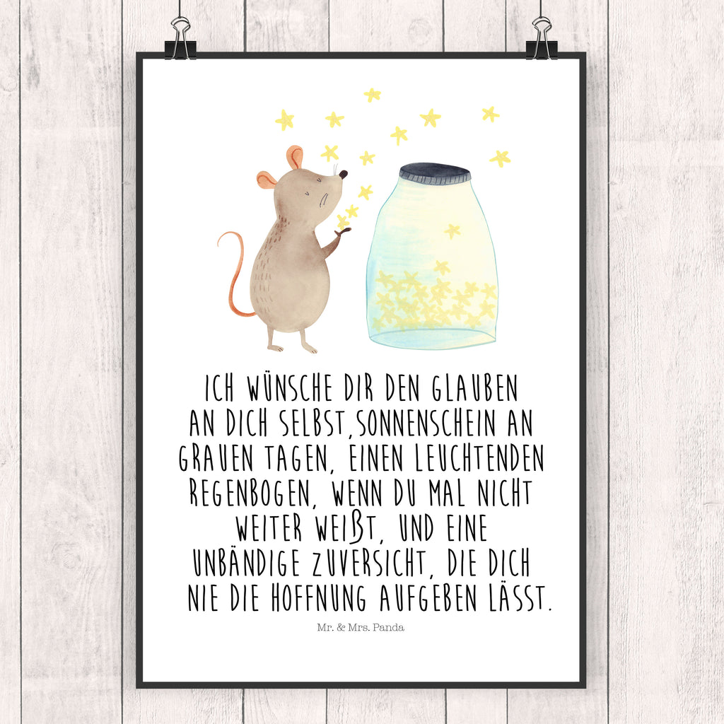 Poster Maus Sterne Poster, Wandposter, Bild, Wanddeko, Küchenposter, Kinderposter, Wanddeko Bild, Raumdekoration, Wanddekoration, Handgemaltes Poster, Mr. & Mrs. Panda Poster, Designposter, Kunstdruck, Posterdruck, Tiermotive, Gute Laune, lustige Sprüche, Tiere, Maus, Sterne, Wunsch, Kind, Taufe, Taufgeschenk, Geburt, Schwangerschaft, erstes Kind, Kindergeburtstag, Geburtstag, Hoffnung, Träume
