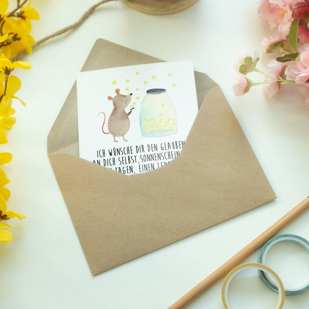 Grußkarte Maus Sterne Klappkarte, Einladungskarte, Glückwunschkarte, Hochzeitskarte, Geburtstagskarte, Karte, Tiermotive, Gute Laune, lustige Sprüche, Tiere, Maus, Sterne, Wunsch, Kind, Taufe, Taufgeschenk, Geburt, Schwangerschaft, erstes Kind, Kindergeburtstag, Geburtstag, Hoffnung, Träume