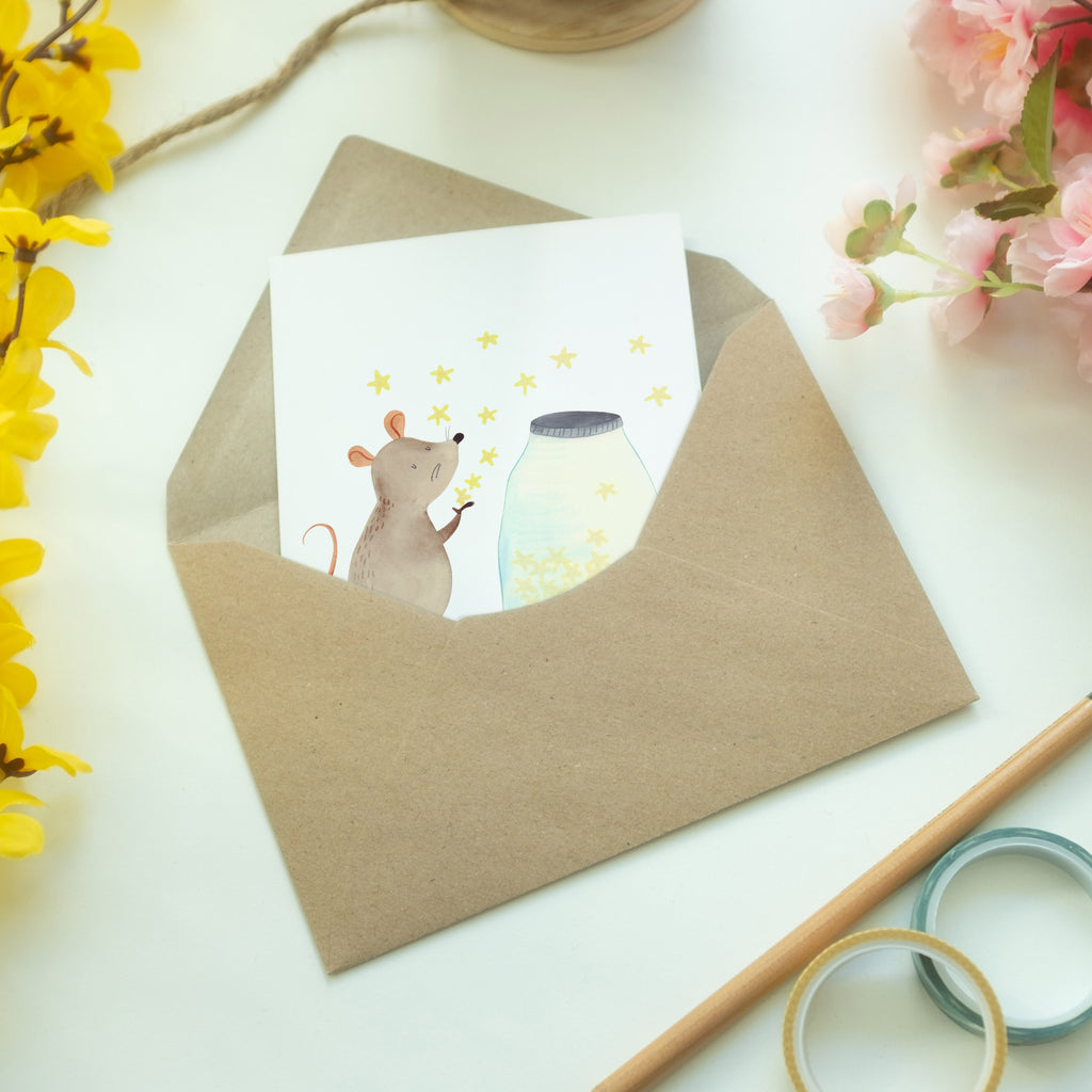 Grußkarte Maus Sterne Klappkarte, Einladungskarte, Glückwunschkarte, Hochzeitskarte, Geburtstagskarte, Karte, Tiermotive, Gute Laune, lustige Sprüche, Tiere, Maus, Sterne, Wunsch, Kind, Taufe, Taufgeschenk, Geburt, Schwangerschaft, erstes Kind, Kindergeburtstag, Geburtstag, Hoffnung, Träume