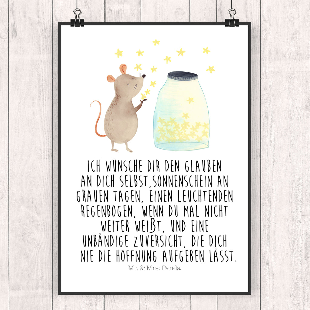 Poster Maus Sterne Poster, Wandposter, Bild, Wanddeko, Küchenposter, Kinderposter, Wanddeko Bild, Raumdekoration, Wanddekoration, Handgemaltes Poster, Mr. & Mrs. Panda Poster, Designposter, Kunstdruck, Posterdruck, Tiermotive, Gute Laune, lustige Sprüche, Tiere, Maus, Sterne, Wunsch, Kind, Taufe, Taufgeschenk, Geburt, Schwangerschaft, erstes Kind, Kindergeburtstag, Geburtstag, Hoffnung, Träume