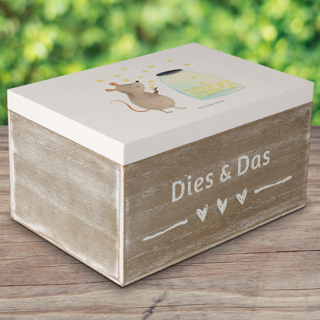 Holzkiste Maus Sterne Holzkiste, Kiste, Schatzkiste, Truhe, Schatulle, XXL, Erinnerungsbox, Erinnerungskiste, Dekokiste, Aufbewahrungsbox, Tiermotive, Gute Laune, lustige Sprüche, Tiere, Maus, Sterne, Wunsch, Kind, Taufe, Taufgeschenk, Geburt, Schwangerschaft, erstes Kind, Kindergeburtstag, Geburtstag, Hoffnung, Träume