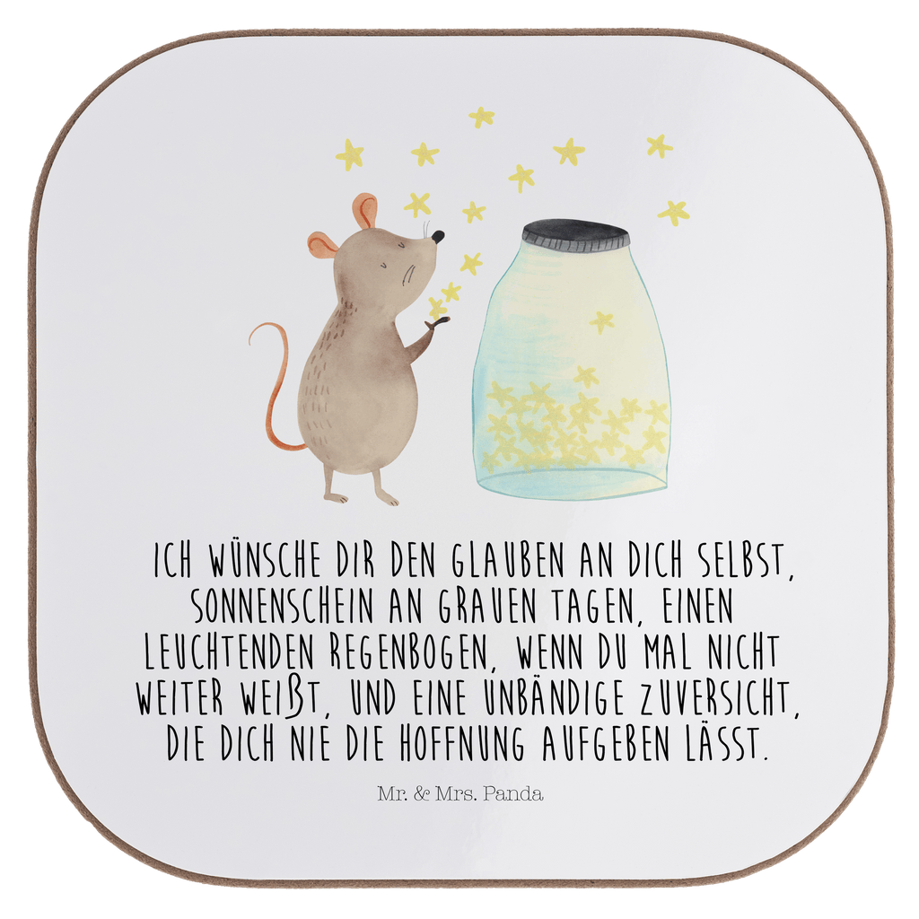 Quadratische Untersetzer Maus Sterne Bierdeckel, Glasuntersetzer, Untersetzer Gläser, Getränkeuntersetzer, Tiermotive, Gute Laune, lustige Sprüche, Tiere, Maus, Sterne, Wunsch, Kind, Taufe, Taufgeschenk, Geburt, Schwangerschaft, erstes Kind, Kindergeburtstag, Geburtstag, Hoffnung, Träume