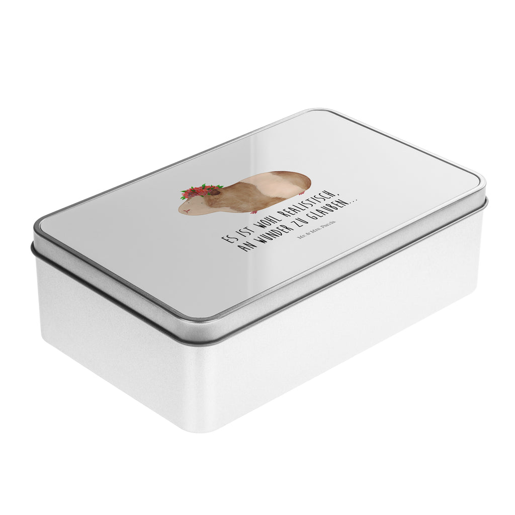Metalldose rechteckig Meerschweinchen weise Blechdose, Metalldose, Blechbox, Container, Keksdose, Vorratsdose, Vorratsbox, Döschen, Versperbox, Vesperdose, Aufbewahrungsdose, Aufbewahrungsbox, Aluminiumdose, Dose, Tiermotive, Gute Laune, lustige Sprüche, Tiere, Meerschweinchen, Meerie, Meeries, Wunder, Blumenkind, Realität, Spruch, Weisheit, Motivation, Wunderland