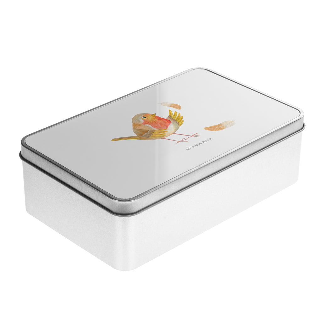 Metalldose rechteckig Rotkehlchen mit Federn Blechdose, Metalldose, Blechbox, Container, Keksdose, Vorratsdose, Vorratsbox, Döschen, Versperbox, Vesperdose, Aufbewahrungsdose, Aufbewahrungsbox, Aluminiumdose, Dose, Tiermotive, Gute Laune, lustige Sprüche, Tiere, What if i fall, Rotkehlchen, Spruch Motivation, Spruch Mut, Vogel, Motivation Sprüche, Motivationsbilder, fliegen