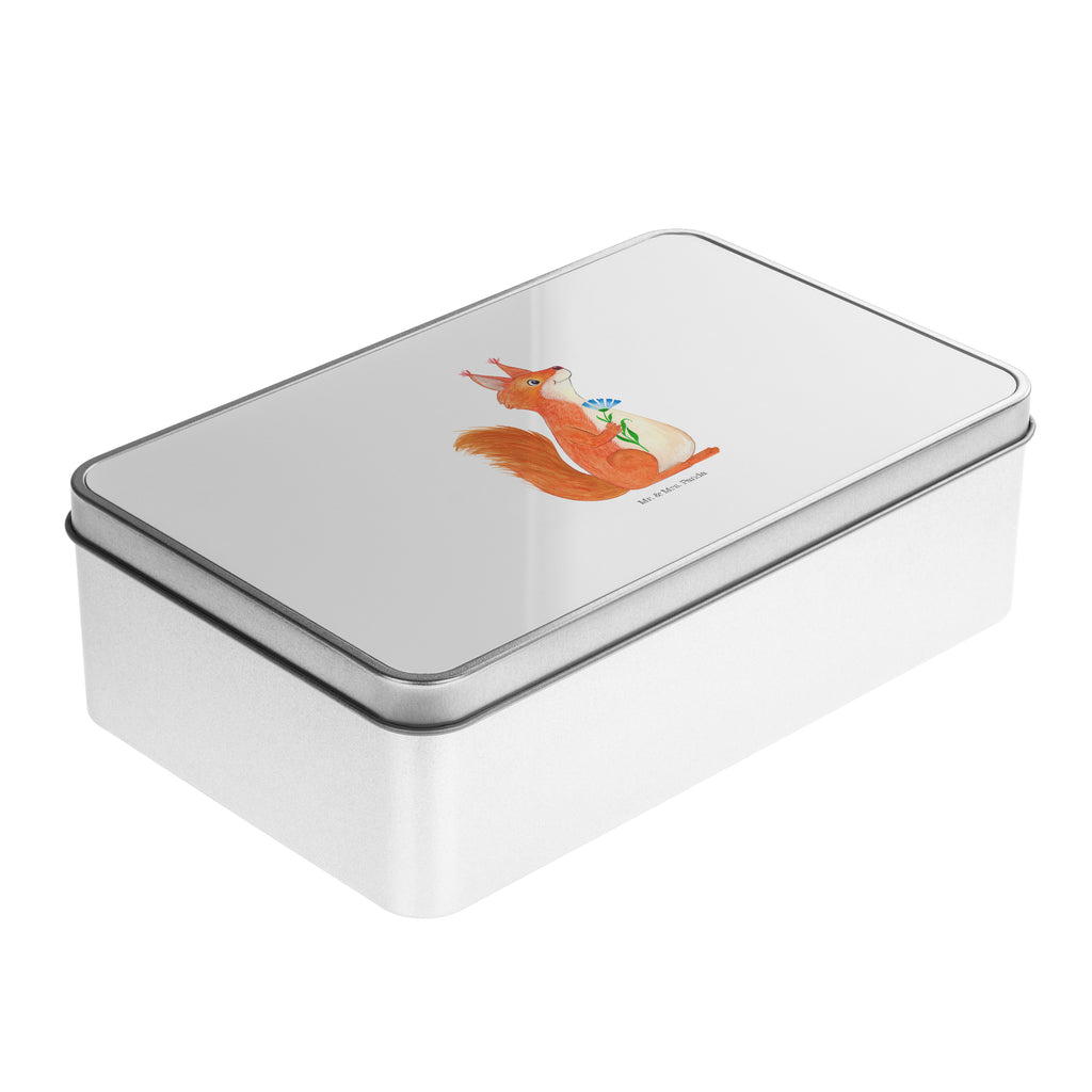Metalldose rechteckig Eichhörnchen Blume Blechdose, Metalldose, Blechbox, Container, Keksdose, Vorratsdose, Vorratsbox, Döschen, Versperbox, Vesperdose, Aufbewahrungsdose, Aufbewahrungsbox, Aluminiumdose, Dose, Tiermotive, Gute Laune, lustige Sprüche, Tiere, Eichhörnchen, Eichhorn, Spruch positiv, Lachen, Spaß, Motivation Sprüche, Motivation Bilder, glücklich Spruch, Spruch Deko