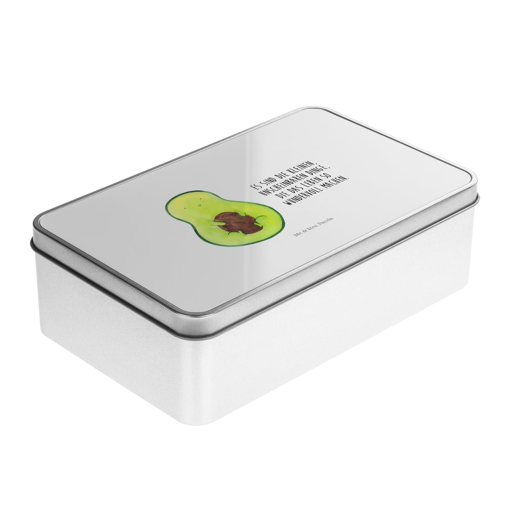 Metalldose rechteckig Avocado mit Kern Blechdose, Metalldose, Blechbox, Container, Keksdose, Vorratsdose, Vorratsbox, Döschen, Versperbox, Vesperdose, Aufbewahrungsdose, Aufbewahrungsbox, Aluminiumdose, Dose, Avocado, Veggie, Vegan, Gesund, Avokado, Avocadokern, Kern, Pflanze, Spruch Leben