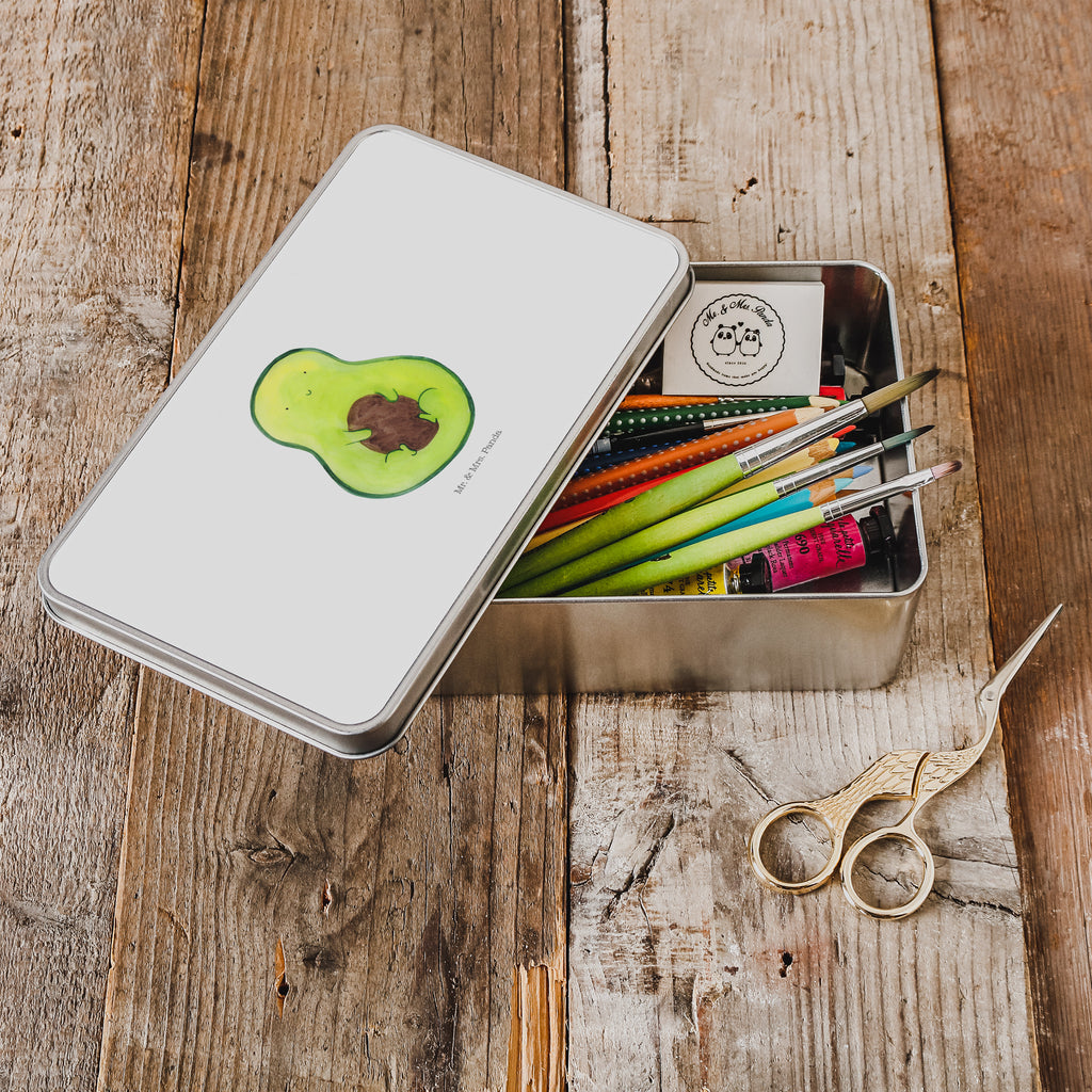 Metalldose rechteckig Avocado mit Kern Blechdose, Metalldose, Blechbox, Container, Keksdose, Vorratsdose, Vorratsbox, Döschen, Versperbox, Vesperdose, Aufbewahrungsdose, Aufbewahrungsbox, Aluminiumdose, Dose, Avocado, Veggie, Vegan, Gesund, Avokado, Avocadokern, Kern, Pflanze, Spruch Leben