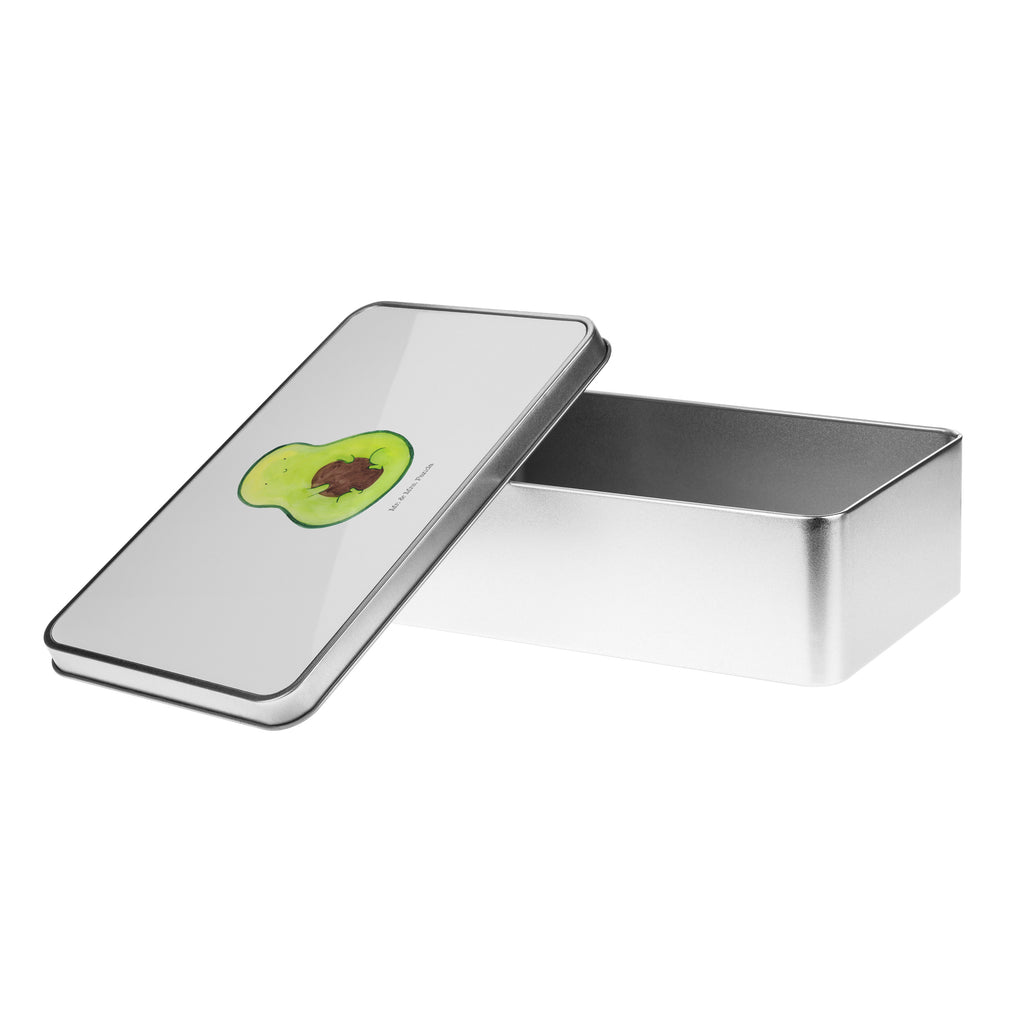 Metalldose rechteckig Avocado mit Kern Blechdose, Metalldose, Blechbox, Container, Keksdose, Vorratsdose, Vorratsbox, Döschen, Versperbox, Vesperdose, Aufbewahrungsdose, Aufbewahrungsbox, Aluminiumdose, Dose, Avocado, Veggie, Vegan, Gesund, Avokado, Avocadokern, Kern, Pflanze, Spruch Leben