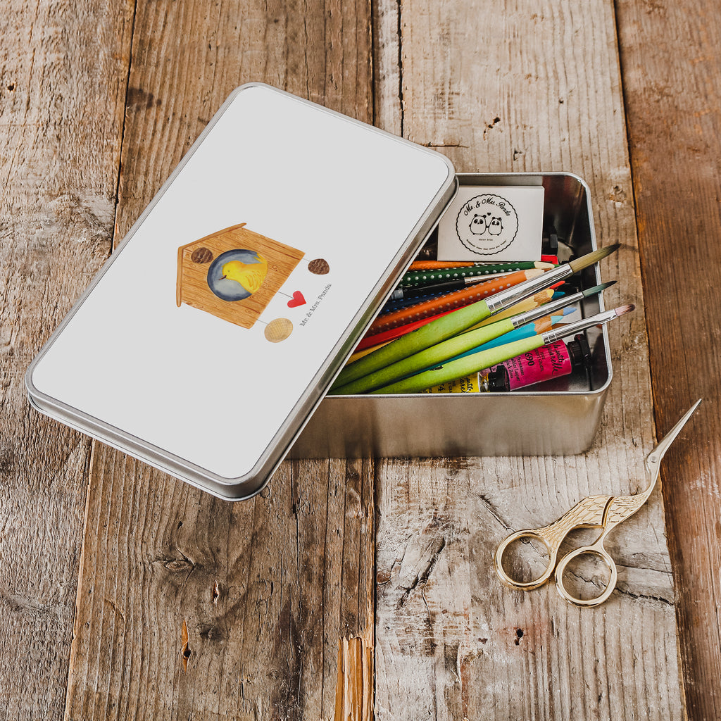 Metalldose rechteckig Vogelhaus sweet Home Blechdose, Metalldose, Blechbox, Container, Keksdose, Vorratsdose, Vorratsbox, Döschen, Versperbox, Vesperdose, Aufbewahrungsdose, Aufbewahrungsbox, Aluminiumdose, Dose, Tiermotive, Gute Laune, lustige Sprüche, Tiere, Vogelhaus, Vogel, Home sweet Home, Einzug, Umzug, Geschenk, Einzugsgeschenk, Hausbau, Haus