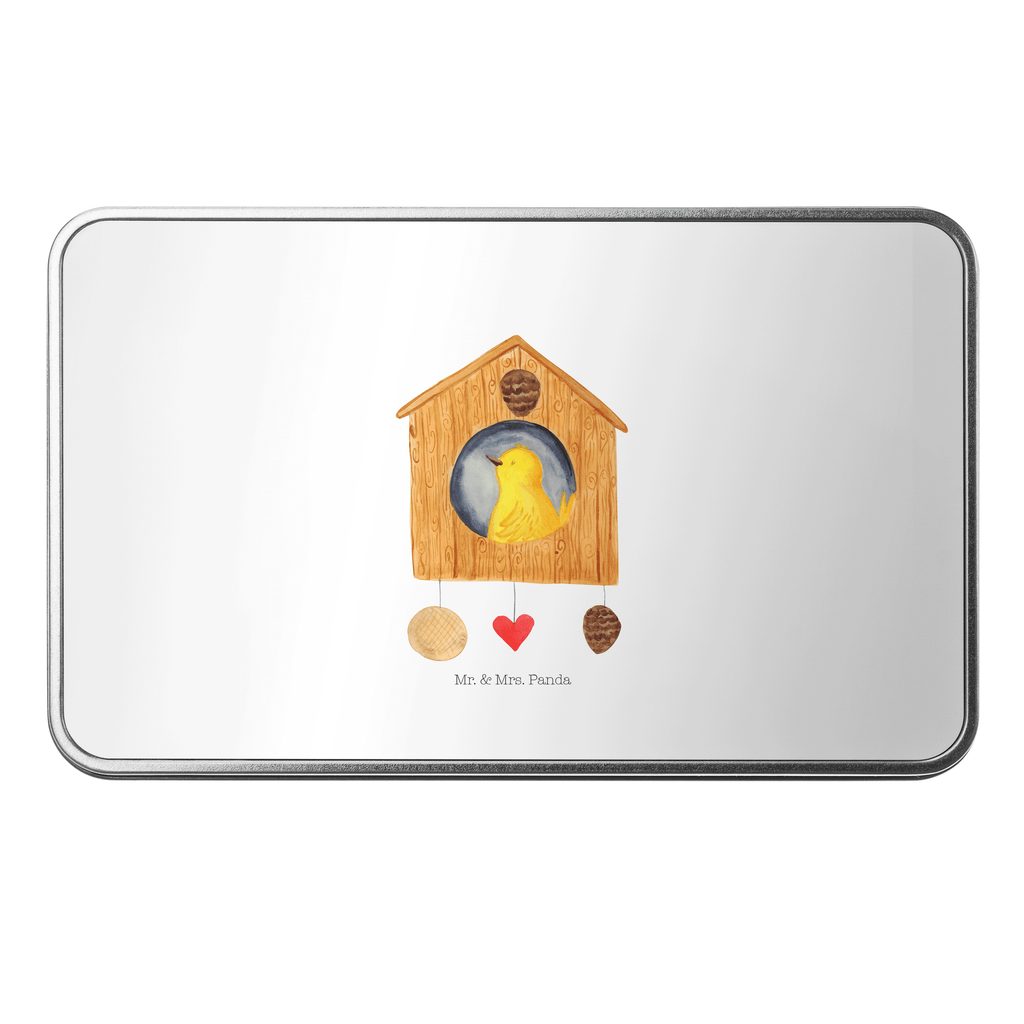 Metalldose rechteckig Vogelhaus Blechdose, Metalldose, Blechbox, Container, Keksdose, Vorratsdose, Vorratsbox, Döschen, Versperbox, Vesperdose, Aufbewahrungsdose, Aufbewahrungsbox, Aluminiumdose, Dose, Tiermotive, Gute Laune, lustige Sprüche, Tiere, Vogel, Vögel, Vogelhaus, Vogelhäuschen, Home sweet home, Zuhause, Nest, Eigenheim, Familie, Wohnung, Haus, unser Haus, Lieblingsort, Castle