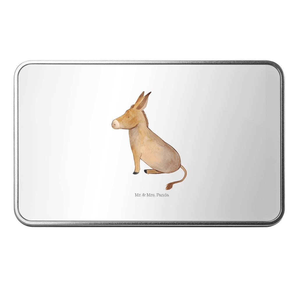 Metalldose rechteckig Esel Blechdose, Metalldose, Blechbox, Container, Keksdose, Vorratsdose, Vorratsbox, Döschen, Versperbox, Vesperdose, Aufbewahrungsdose, Aufbewahrungsbox, Aluminiumdose, Dose, Tiermotive, Gute Laune, lustige Sprüche, Tiere, Esel, Weisheit, Lebensmut, Lebensglück, Ziel, Lebensziel, Mut, erfolg, tapferkeit, positive gedanken, zuversicht
