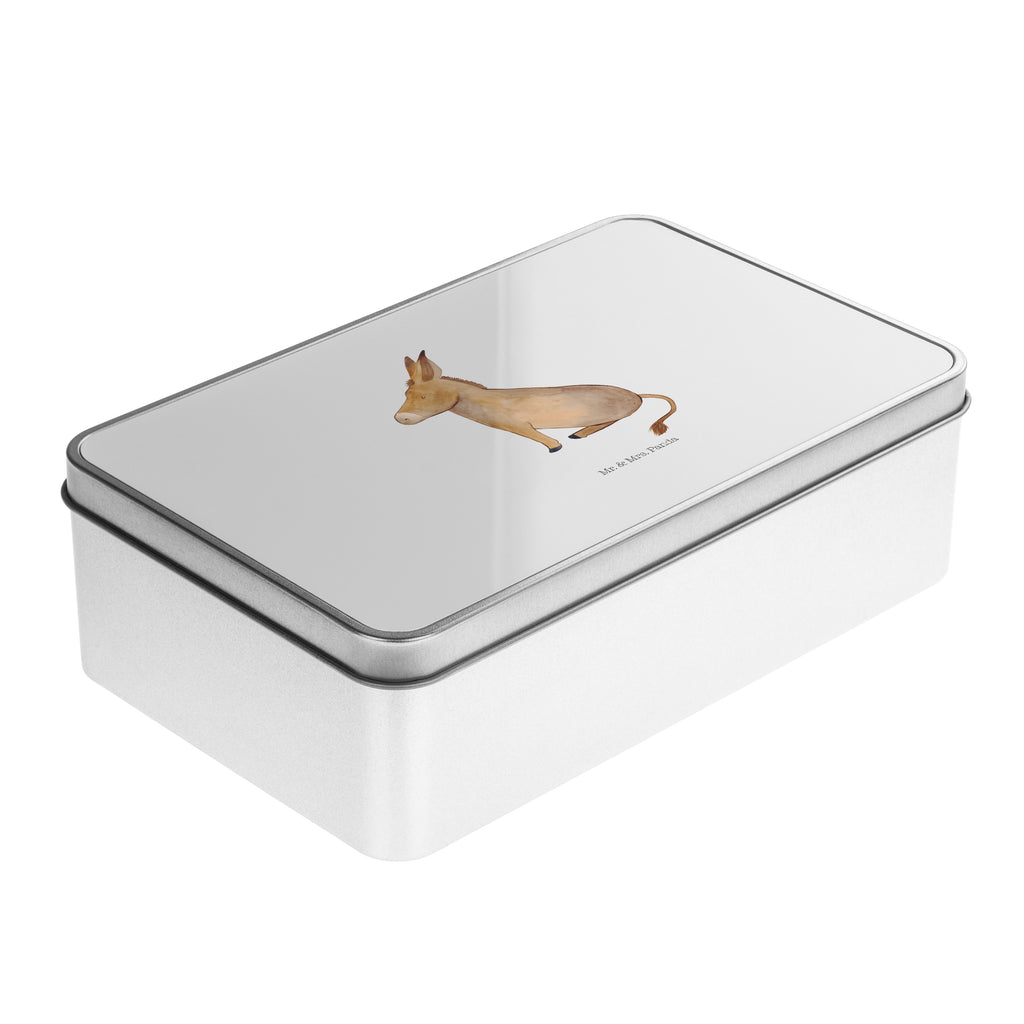 Metalldose rechteckig Esel Blechdose, Metalldose, Blechbox, Container, Keksdose, Vorratsdose, Vorratsbox, Döschen, Versperbox, Vesperdose, Aufbewahrungsdose, Aufbewahrungsbox, Aluminiumdose, Dose, Tiermotive, Gute Laune, lustige Sprüche, Tiere, Esel, Weisheit, Lebensmut, Lebensglück, Ziel, Lebensziel, Mut, erfolg, tapferkeit, positive gedanken, zuversicht
