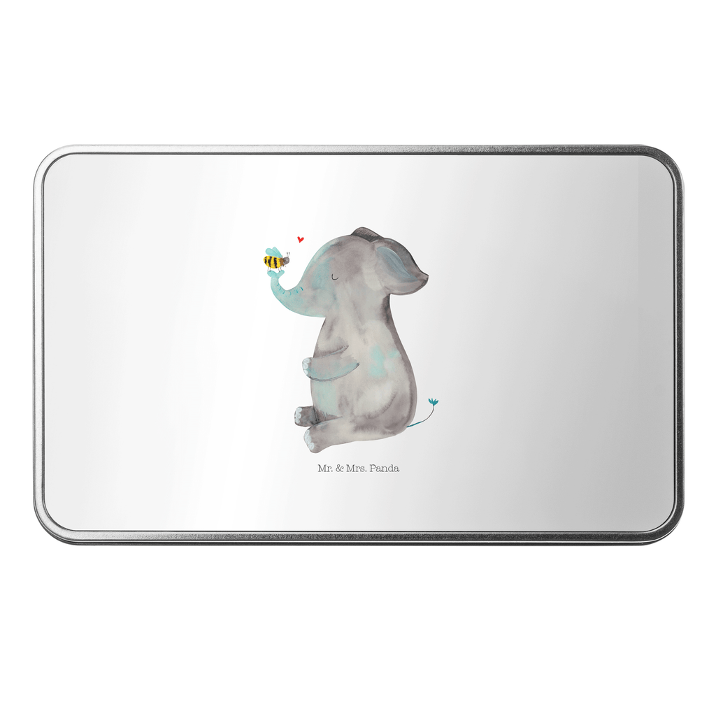 Metalldose rechteckig Elefant & Biene Blechdose, Metalldose, Blechbox, Container, Keksdose, Vorratsdose, Vorratsbox, Döschen, Versperbox, Vesperdose, Aufbewahrungsdose, Aufbewahrungsbox, Aluminiumdose, Dose, Tiermotive, Gute Laune, lustige Sprüche, Tiere, Elefant, Biene, Liebe, Liebesbeweis, Jahrestag, Liebesgeschenk, Heiratsantrag, Hochzeitsgeschenk, Liebesspruch