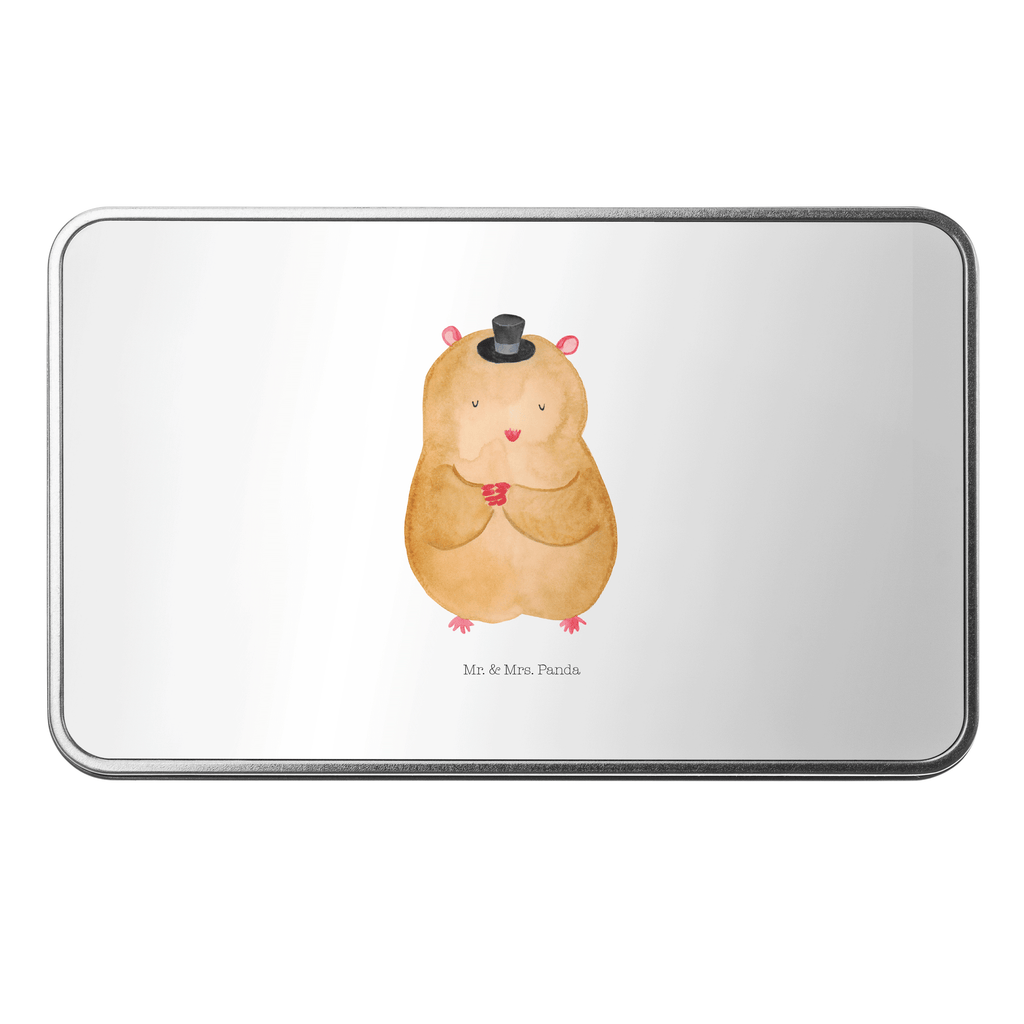 Metalldose rechteckig Hamster mit Hut Blechdose, Metalldose, Blechbox, Container, Keksdose, Vorratsdose, Vorratsbox, Döschen, Versperbox, Vesperdose, Aufbewahrungsdose, Aufbewahrungsbox, Aluminiumdose, Dose, Tiermotive, Gute Laune, lustige Sprüche, Tiere, Hamster, Hut, Magier, Zylinder, Zwerghamster, Zauberer, Houdini