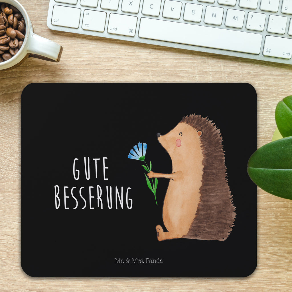 Mauspad Igel mit Blume Mousepad, Computer zubehör, Büroausstattung, PC Zubehör, Arbeitszimmer, Mauspad, Einzigartiges Mauspad, Designer Mauspad, Tiermotive, Gute Laune, lustige Sprüche, Tiere, Igel, Gute Besserung, Genesungswünsche, Krankheit, Krankenhaus, krank, Besuch